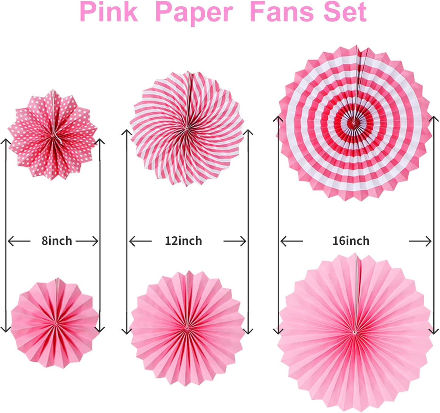 LRCXL 12PCS Party Hanging Paper Fans Set, Fiesta Round Pattern Paper Garlands Decoration Party Supplies for New Year Baby Shower Birthday Wedding Graduation Events Accessories(Yellow)