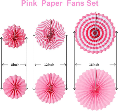LRCXL 12PCS Party Hanging Paper Fans Set, Fiesta Round Pattern Paper Garlands Decoration Party Supplies for New Year Baby Shower Birthday Wedding Graduation Events Accessories(Yellow)