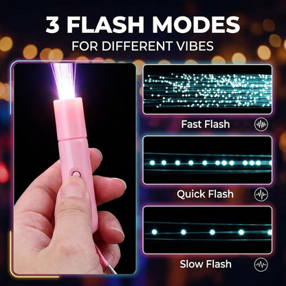 LovesTown 24PCS Glow Sticks Party Supplies, 3 Modes Colorful Flashing Glow in the Dark Toys LED Light Up Sticks Fiber Optic Wand for Kids Party Favors Birthday Wedding