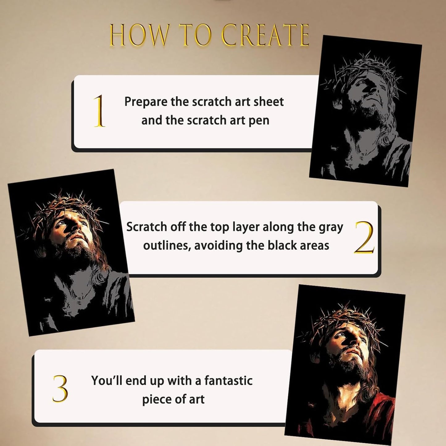 Scratch Art Bookmarks Kit, 24 Sheet Paper with Scratching Tools for DIY Party Favors, Christmas Stocking Stuffers