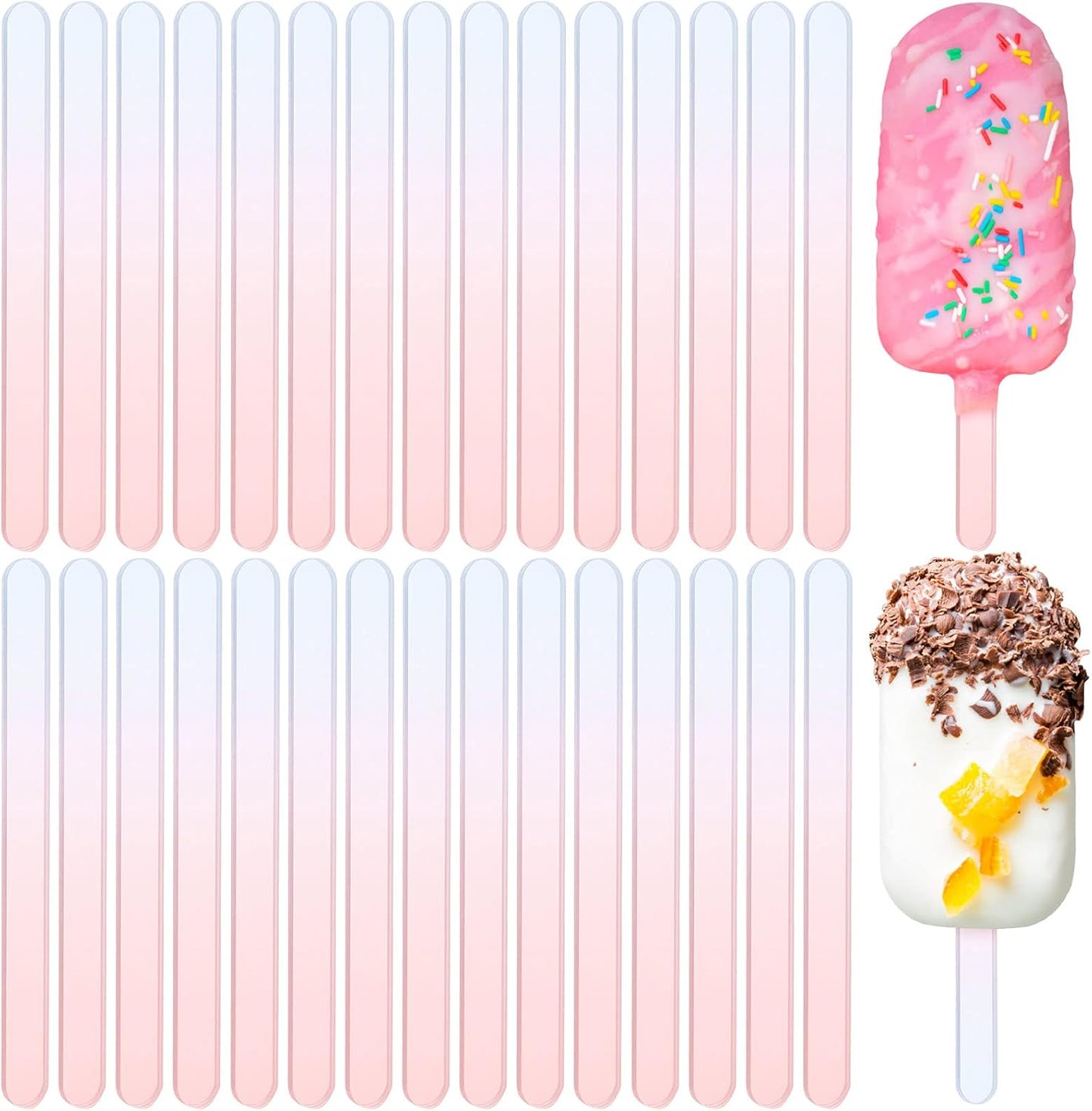 30 Pieces Acrylic Sticks Reusable Cakesicle Cake Pop Mold Mirror Ice Pop Sticks Ice Cream Cakesicle Mold for Home Cake Candy Gifts Party Craft