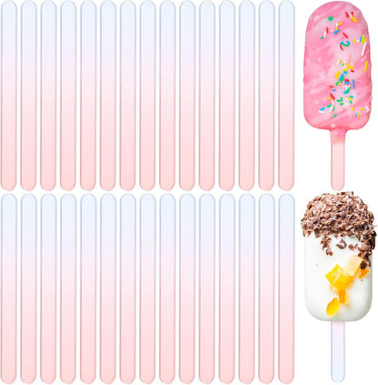 30 Pieces Acrylic Sticks Reusable Cakesicle Cake Pop Mold Mirror Ice Pop Sticks Ice Cream Cakesicle Mold for Home Cake Candy Gifts Party Craft