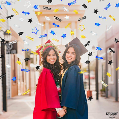 Black and Gold Grad Graduation Decorations 2026 - Pack of 1000, Congrats Grad Graduation Confetti 2026 | Grad Confetti Class of 2026 for Black and Gold 2026 Graduation Decorations, KatchOn