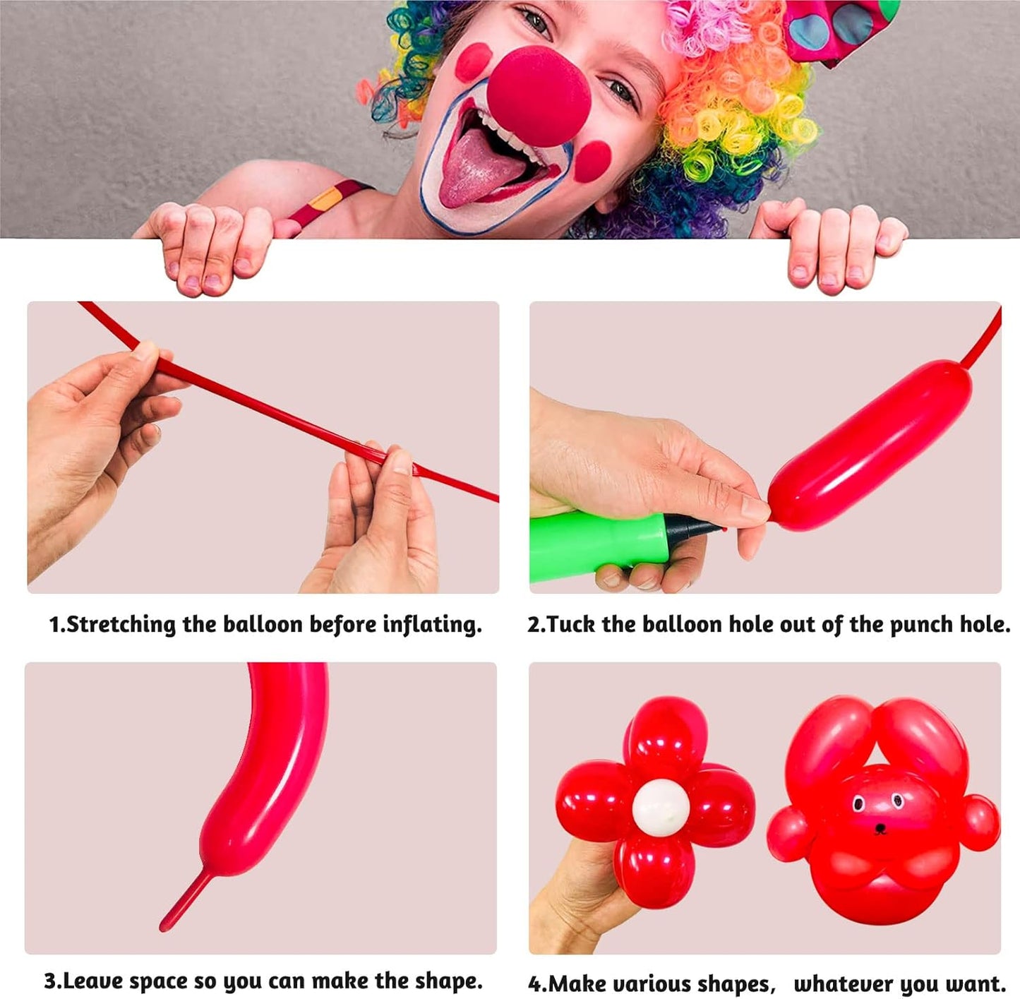 260 Balloons Clear, Thickening Long Balloons for Tying Arch, Twisting Latex Animals Magic Modeling Skinny Birthday Balloon for Kid‘s Party Wedding Decoartion Supply 100pcs