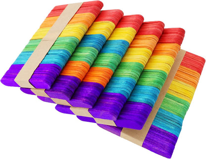 WISYOK 450PCS 2.5 inch Craft Sticks, Wood Popsicle Sticks, Craft Sticks for Home and School Crafts, Ideal for Arts and Handwork
