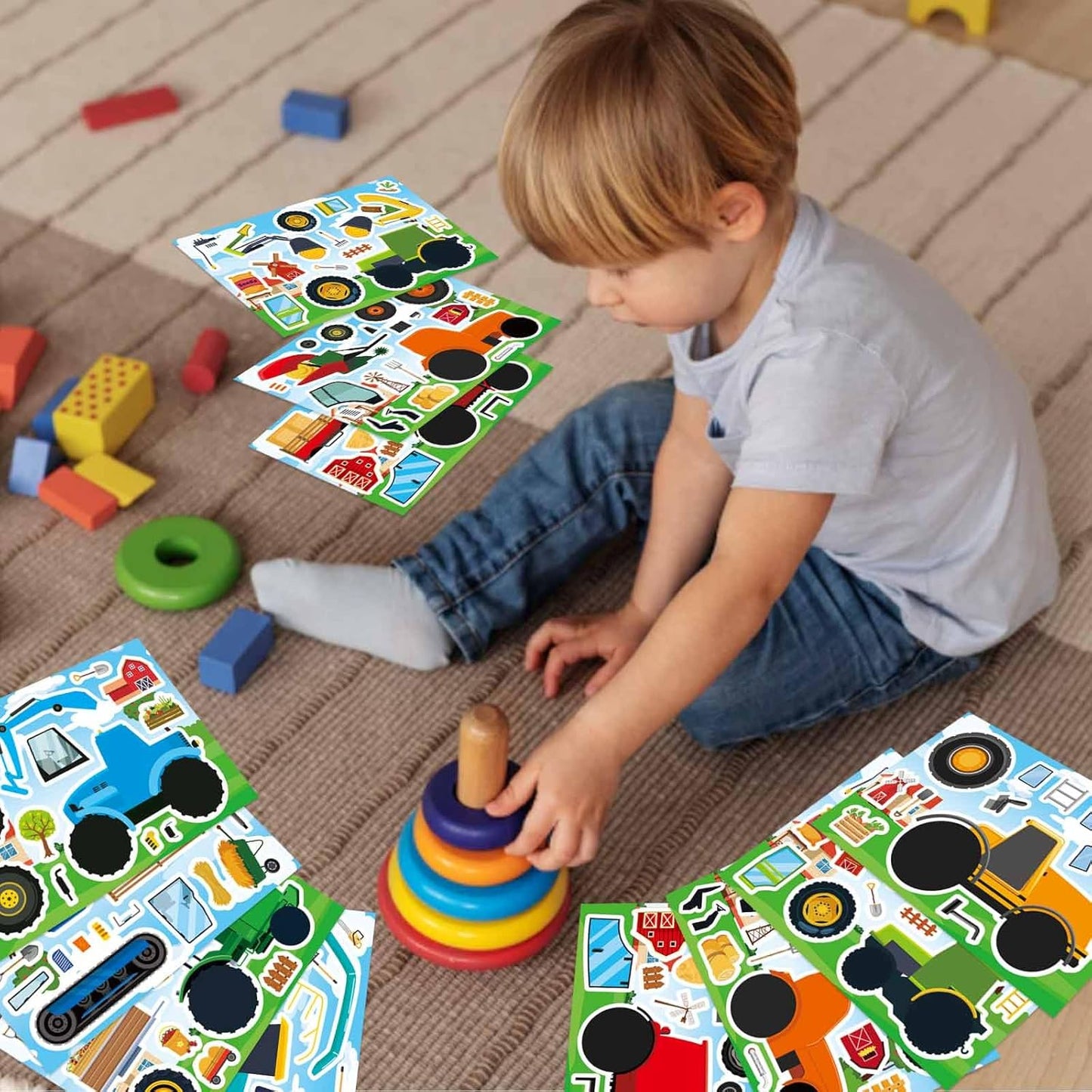 24 PCS Fairy Stickers for Kids, Make a Face Sticker with 8 Unique Designs Fairy, Frog, Mushroom, Make Your Own Stickers for Girls Birthday Party Favors, Goodie Bags, DIY Crafts