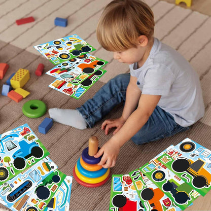 24 PCS Fairy Stickers for Kids, Make a Face Sticker with 8 Unique Designs Fairy, Frog, Mushroom, Make Your Own Stickers for Girls Birthday Party Favors, Goodie Bags, DIY Crafts