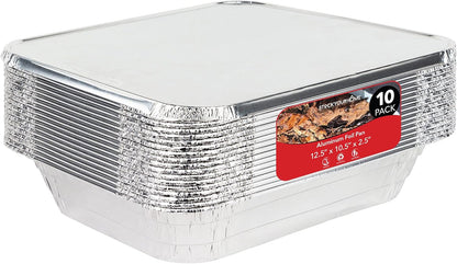 Stock Your Home Aluminum Pans 9x13 Disposable Foil Pans (30 Pack) - Half Size Steam Table Deep Trays - Tin Foil Pans Great for Cooking, Heating, Storing, Prepping Food