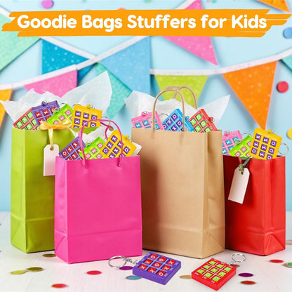 24PCS Tic Tac Toe Game Birthday Summer Party Favors Goodie Bags Stuffers for Kids 3-5 4-8 8-12 Classroom Treasure Chest Carnival Prize Box Toys Bulk Keychain Pinata Filler Return Gifts for Girl Boy