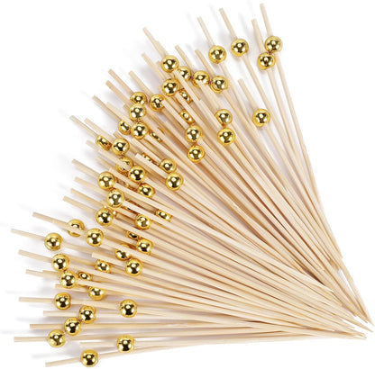 [300 Pcs] Cocktail Picks Toothpicks for Appetizers - 4.7 inch White Pearl Cocktail Toothpicks for Drinks Charcuterie Accessories Burgers Sandwich Wedding Bridal Shower Party Decoration