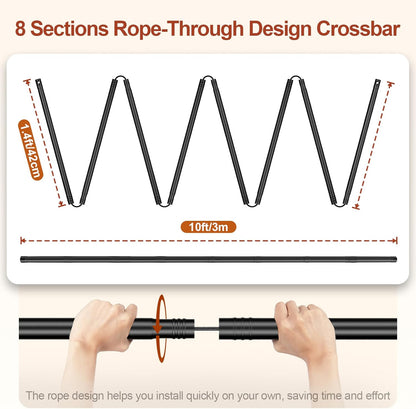 Backdrop Stand 10x7ft(WxH), Photo Studio Adjustable Background Stand Support System Kit with 8 Crossbars, 8 Clamps and Carrying Bag for Parties, Wedding, Photography, Decoration