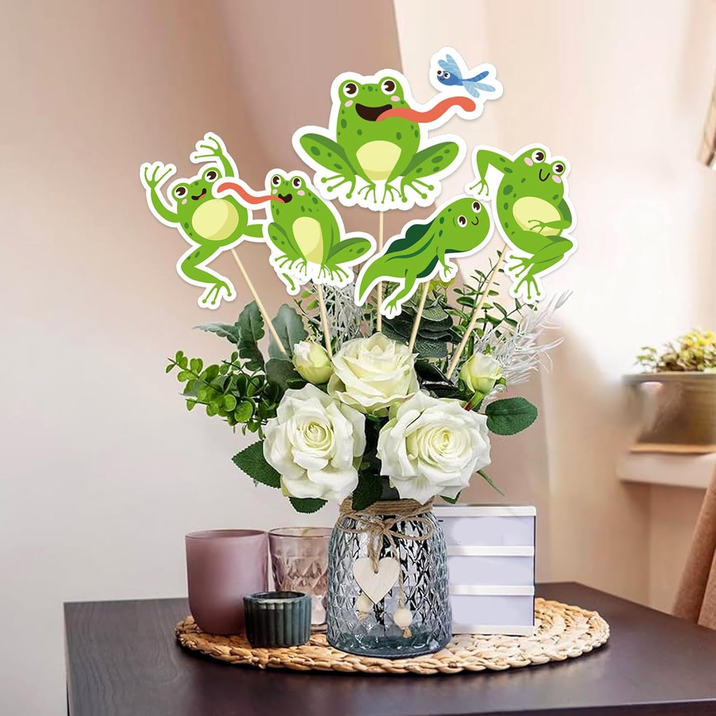 Beautiful Butterfly Centerpiece Sticks - Floral Baby Shower or Birthday Table Toppers - Butterfly Themed Gender Reveal Bridal Shower Party Decoration- Set of 15