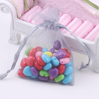 Wudygirl 100pcs 5X7 Inches White Organza Bags Christmas Drawstring Pouches Party Wedding Favor Bags Goodie bags(White 5x7)