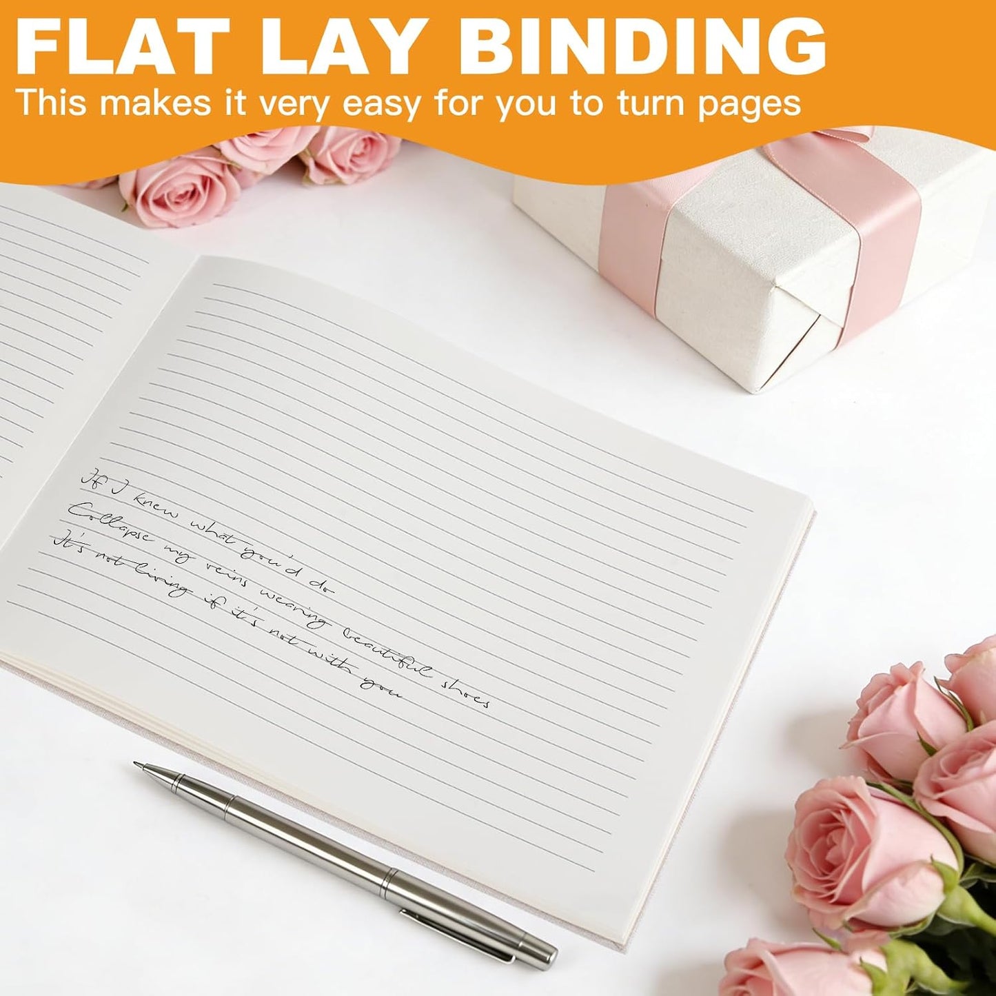 Utron Elegant Wedding Guest Book, Linen Guestbook to Sign in, Polaroid Guest Book for Wedding Receptions, Baby Showers, Birthdays and Special Events - Blank and Lined Acid Free Paper (Green)
