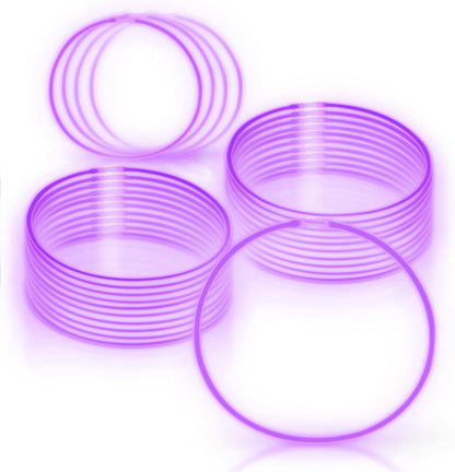 Windy City Novelties 22” Glow Stick Necklaces – 50 Pack for Summer Parties, Camping & July 4th Celebrations (Purple)