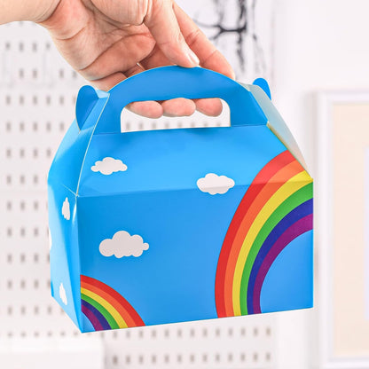 VGOODALL 16PCS Gable Treat Boxes Goodie Bags, 6x3.5x3.5inch Colorful Paper Gift Boxes for Kids Snacks, Candy, Toys, Birthday Party, Wedding