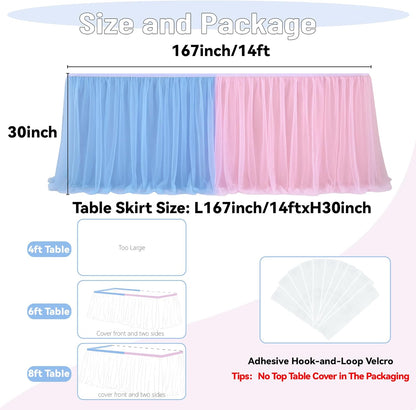 72inch Champagne Gold Tulle Table Skirts for Rectangle Round Tables, Gold Grim Ruffle Tulle Tutu Cloth Table Skirt 6ft for Wedding Birthday Party Cake Dessert Decor(No Top Cover)