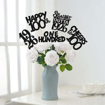 15 PCS 50th Birthday Centerpiece Sticks Fifty Happy 50th Straight Outta 1976 Table Flower Centerpieces Sticks Cheers to 50 Floral Decorations for 50th Birthday Party Centerpieces Supplies Black