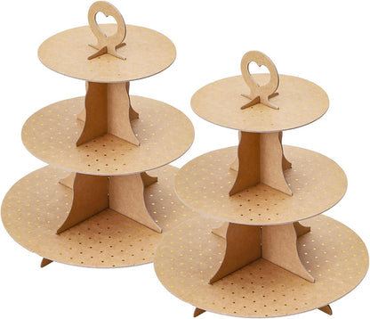 Soleebee 3-Tier Round Cupcake Stand, Cardboard Cupcake Tower, Dessert Cup Cake Stand Tower for Birthday Wedding Party Decoration, Cupcake Tier Stand 1 Set (Hot Pink)