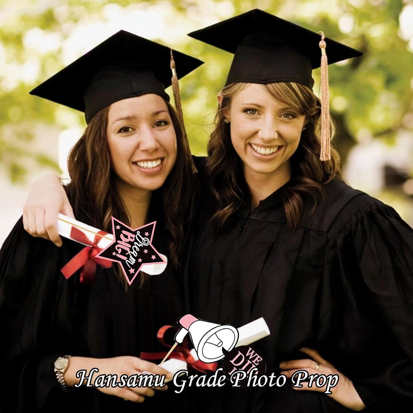 24Pcs 2026 Graduation Photo Booth Props, Pink Funny Class of 2026 Grad Selfie Photobooth Props for High School College Graduation Ceremony Party Decorations Supplies