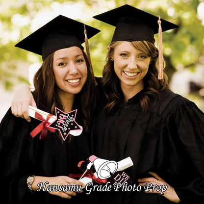 24Pcs 2026 Graduation Photo Booth Props, Pink Funny Class of 2026 Grad Selfie Photobooth Props for High School College Graduation Ceremony Party Decorations Supplies