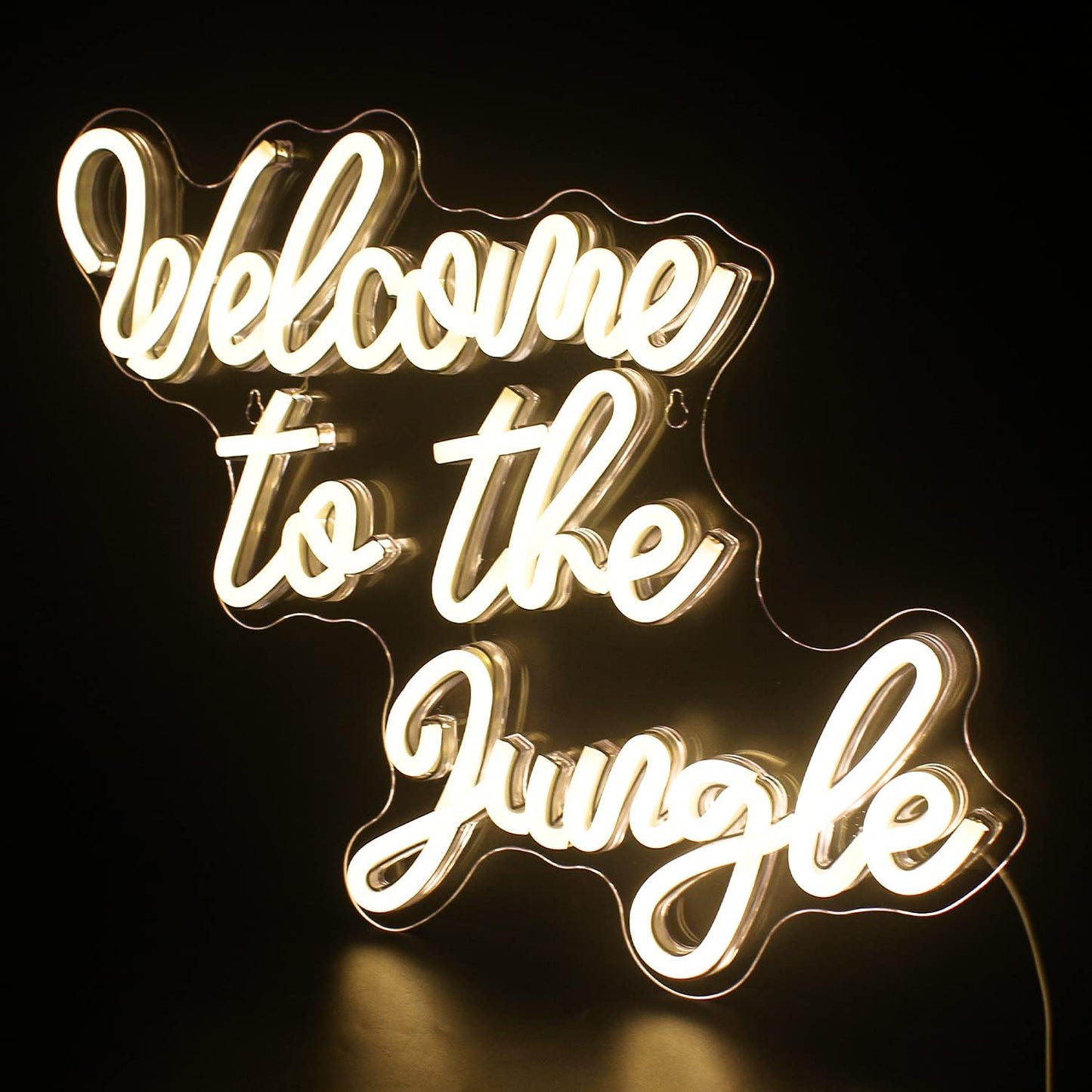 Welcome to the Jungle Neon Sign Jungle Decor Green Led Word Neon Light Signs for Wall Decor Usb Letter Light Up Sign for Garden Home Entryway Front Porch Party Gift
