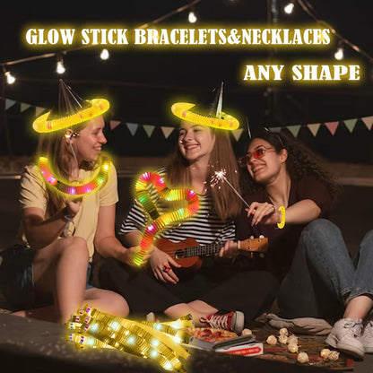 Yellow 12PCS Glow Sticks Stocking Stuffers Party Favors-Glow in The Dark Party Supplies for Kids and Adults, Perfect for Festivals, Birthday Parties, Raves, Concerts, and Camping Decorations