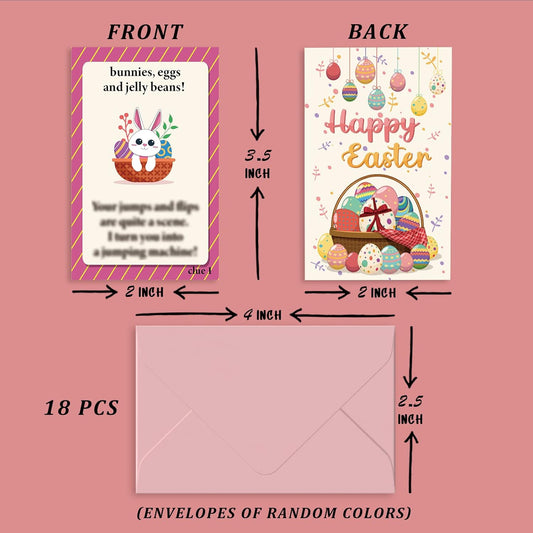 BEUFSE Outdoor Easter Scavenger Hunt Cards with Envelopes, Easter Egg Hunt, Outdoor Scavenger Hunt Games, Easter Bunny, Easter Party Activities, Indoor Easter Party Games-fhjxbk002