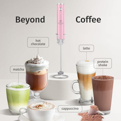 Zulay Kitchen Powerful Milk Frother Wand With Duracell Batteries - Ultra Fast Handheld Drink Mixer - Electric Whisk Foam Maker for Coffee, Lattes, Cappuccino & Matcha - Z1 Motor - Black - Colors B