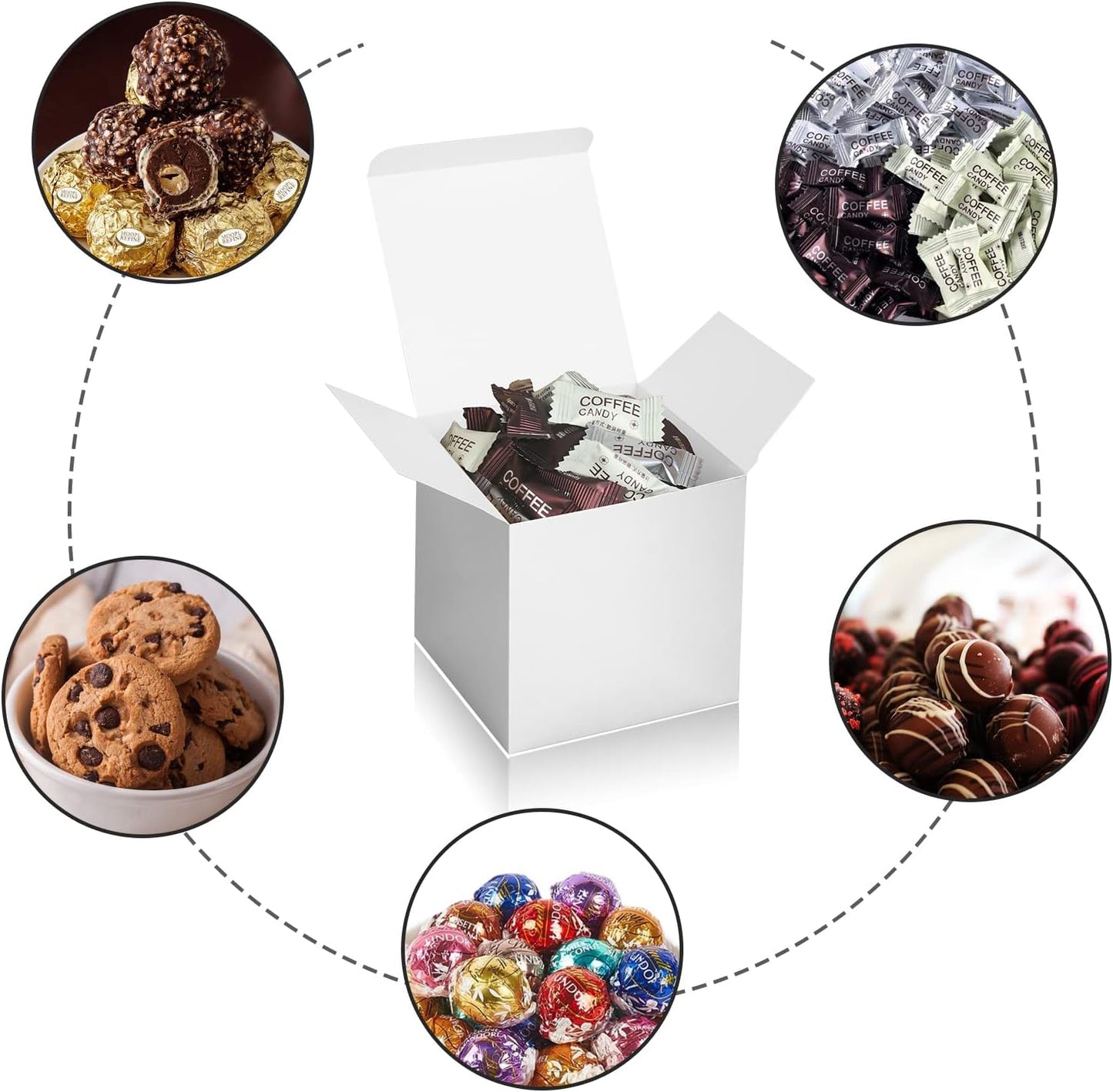 100 Pack Small Gift Boxes, 2x2x2 Inches Favor Boxes Gold Paper Gift Boxes with Lids for Presents, Crafting, Cupcake Boxes, Gifts, Candy Boxes for Wedding Party Bridal Shower Baby Shower Favors