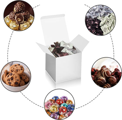 100 Pack Small Gift Boxes, 2x2x2 Inches Favor Boxes Gold Paper Gift Boxes with Lids for Presents, Crafting, Cupcake Boxes, Gifts, Candy Boxes for Wedding Party Bridal Shower Baby Shower Favors