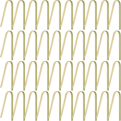 40 Pieces Mini Bamboo Disposable Tongs for food 4 Inch Bamboo Toast Tongs Disposable Mini Braces Wooden Cooking Braces for charcuterie Cooking Toast Bread Pickles Tea Supplies