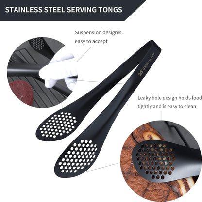 MSY BIGSUNNY 9 inch Buffet Tongs, Set of 2 Stainless Steel Food Serving Tongs