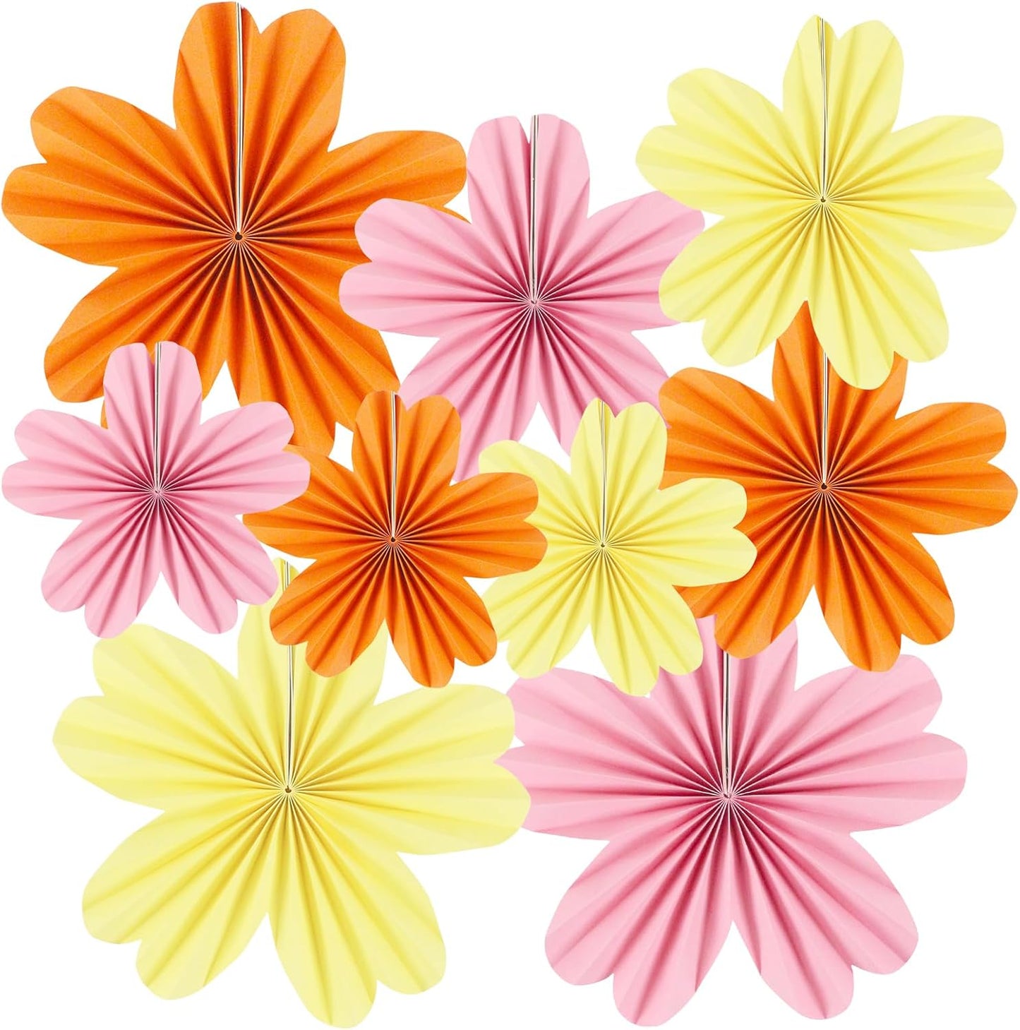 Party Hanging Paper Fans Decoration Set for Wedding Birthday Party Mother's Day Round Events Accessories Set of 8