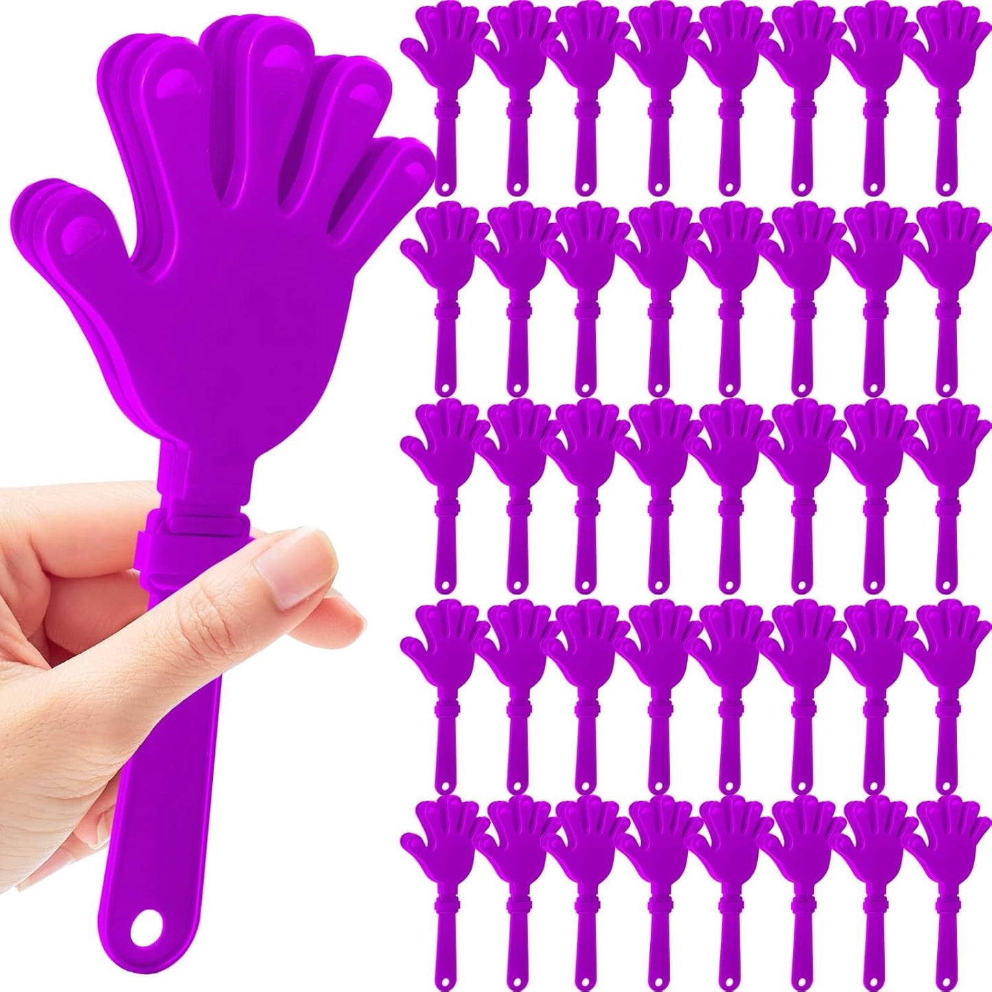 50 Pcs Hand Clappers Noisemakers 7.5 Inch Clappers Noisemakers Plastic Hand Clappers for Birthdays Game Football Sporting Events Cheers Supplies Dance Basketball Football Noisemakers(Black)