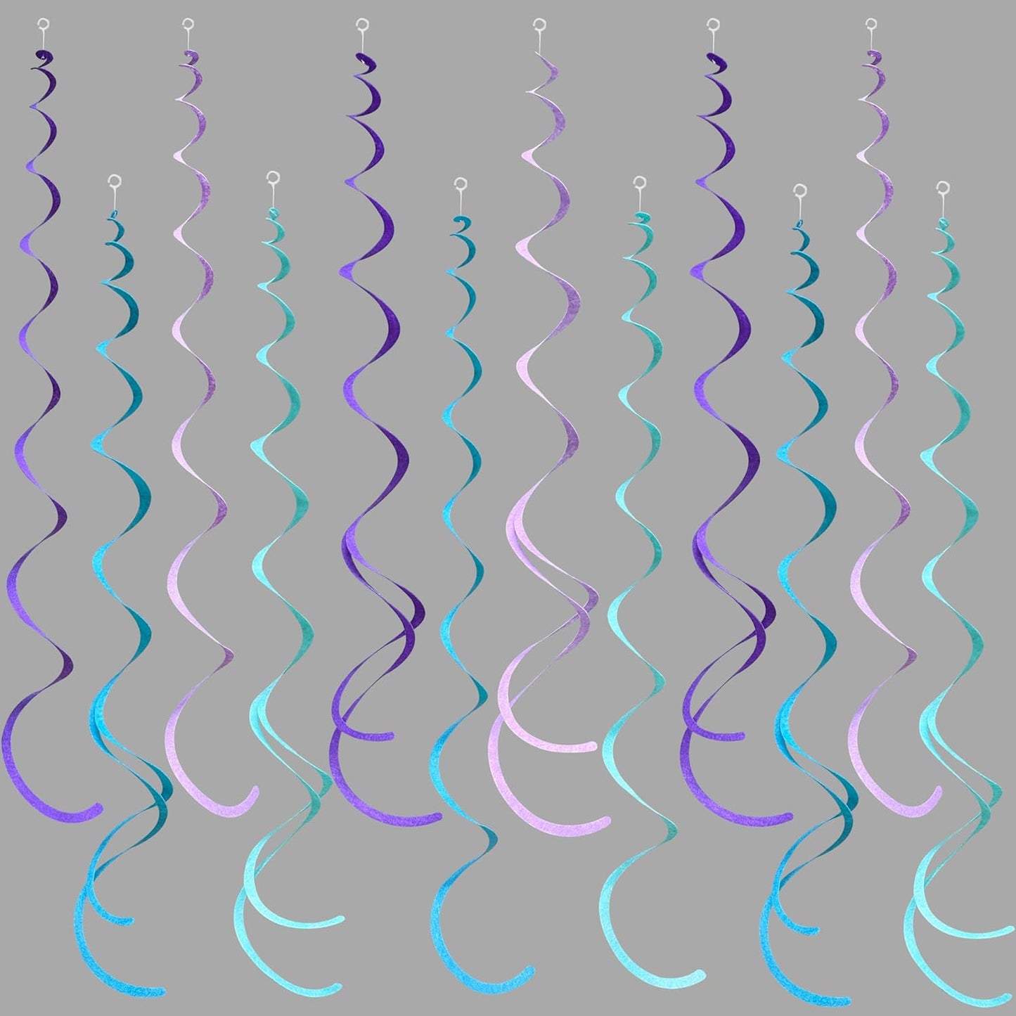 36 Pcs Blue Hanging Swirl Decorations Ombre Royal Blue White Felt Swirl Streamer Spiral Ceiling Garland for Birthday Wedding Baby Shower Graduation Under The Sea Nautical Ahoy Achor Party Supplies