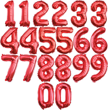 [20 Pcs] 16" Gold Foil Number Balloons (2 sets of 0-9) - Mylar Aluminum Hanging Decorations for Graduation, Birthday, Christmas & New Year's Eve Parties
