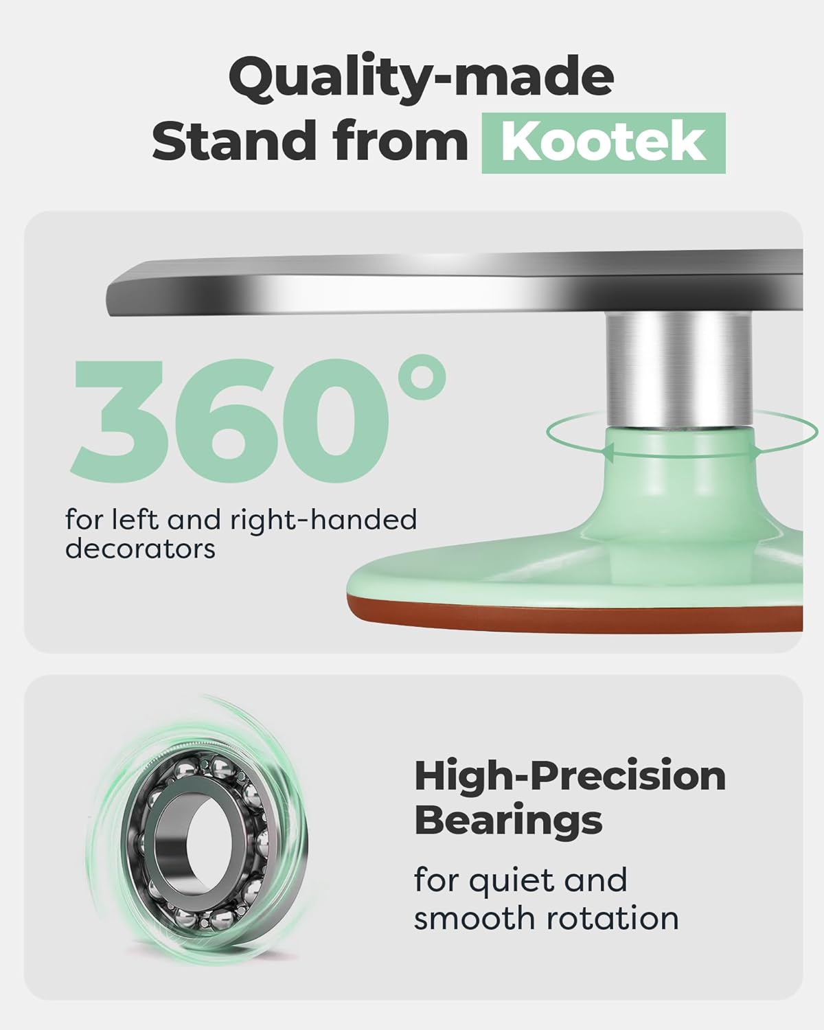 Kootek Aluminium Alloy Revolving Cake Stand 12 Inch Rotating Cake Turntable for Cake, Cupcake Decorating Supplies for Mother's Day
