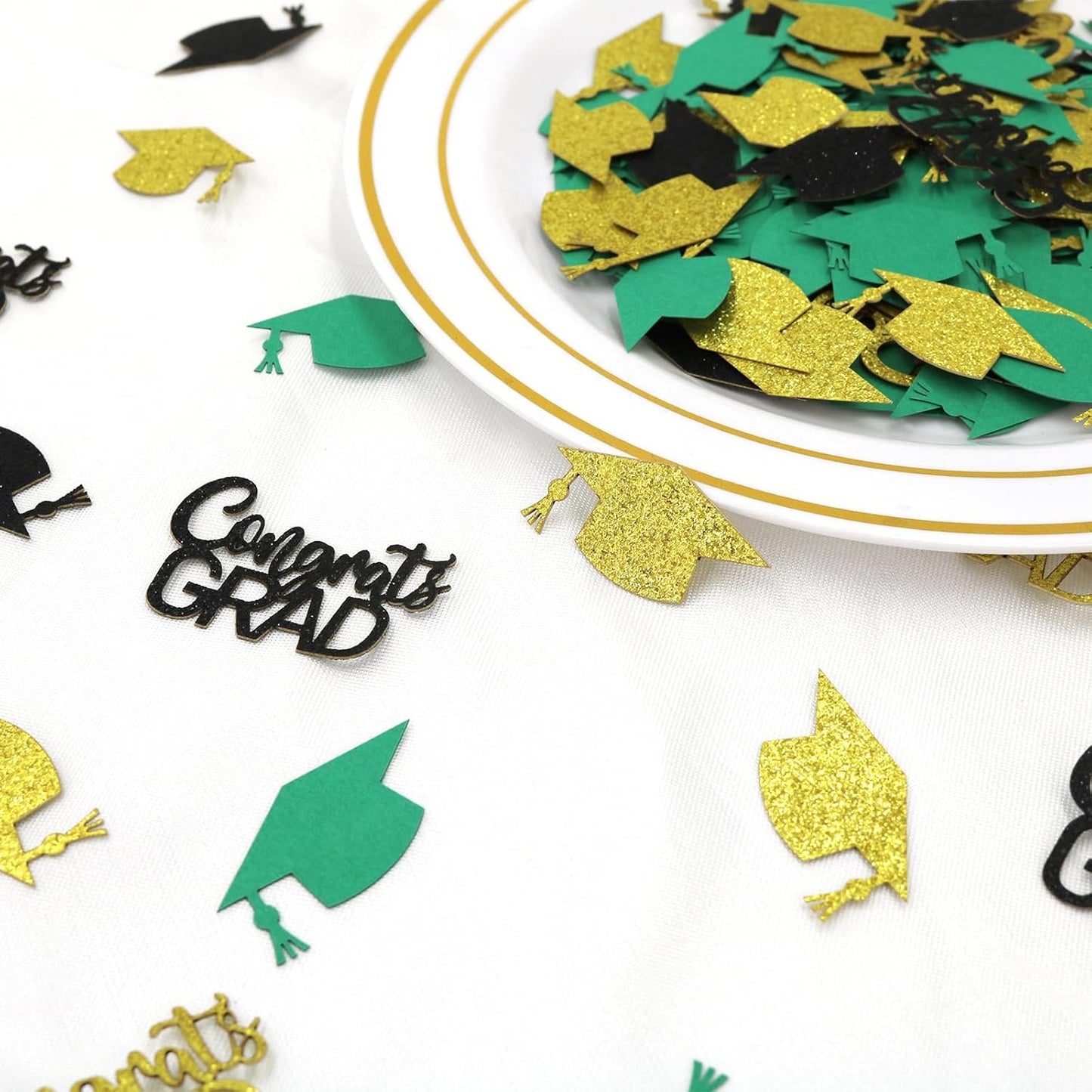 200PC Gold Graduation Confetti Class of 2026 Congrats Grad Confetti for Table Grad Cap Scatters for Graduation party decorations 2026