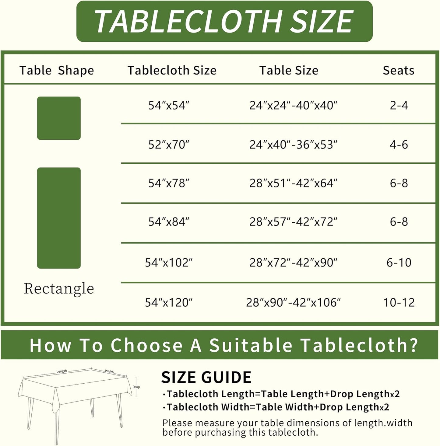 Rectangle Table Cloth,100% Waterproof Tablecloth Oil Proof Spill Proof Vinyl Table Cloth, Wipe Clean Plastic Table Cover for Dining, Camping, Indoor and Outdoor 52" x 70",Leaves