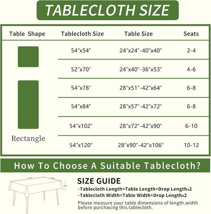 Rectangle Table Cloth,100% Waterproof Tablecloth Oil Proof Spill Proof Vinyl Table Cloth, Wipe Clean Plastic Table Cover for Dining, Camping, Indoor and Outdoor 52" x 70",Leaves
