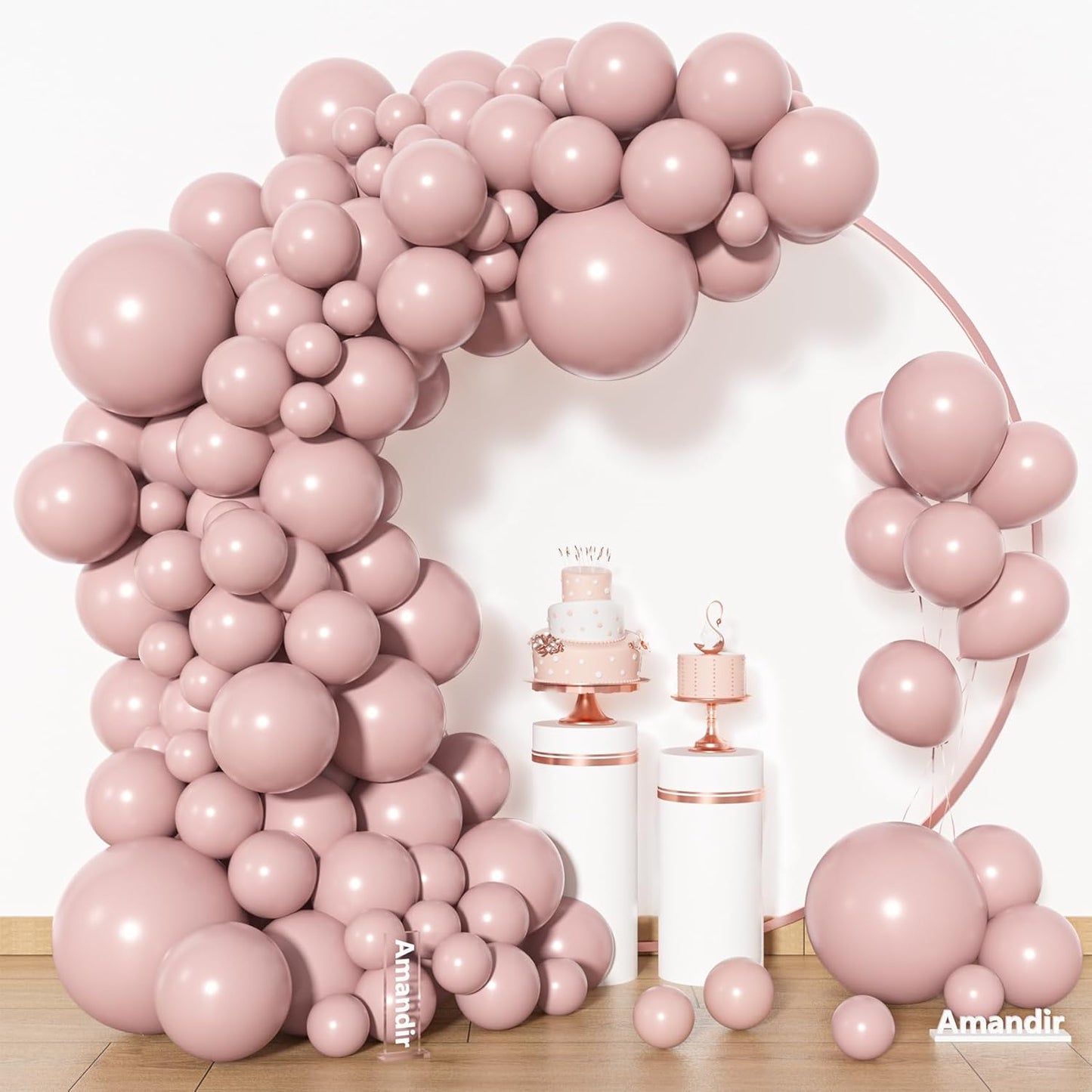 Amandir 153pcs White Sand Balloons Arch Garland Kit Different Sizes 18 12 10 5 Inch Cream Beige Sand White Latex Balloon for Birthday Boho Neutral Baby Shower Wedding Anniversary Party Decorations