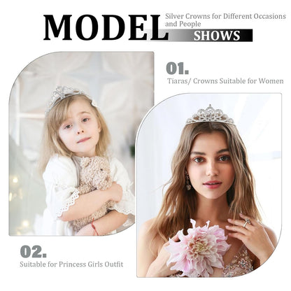 16 Pcs Tiaras Crowns Headbands for Women Girls Silver Princess Tiara Bulk Crown Tiaras Rapunzel Crown for Wedding Birthday Crystal Tiara for Prom, Bride, Pageant, Halloween