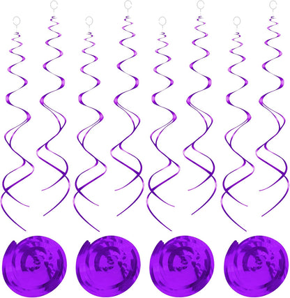 Blue Hanging Swirls Party Decorations 30 pcs Ceiling Swirl Foil Decoration for Baby Shower, Birthday Party
