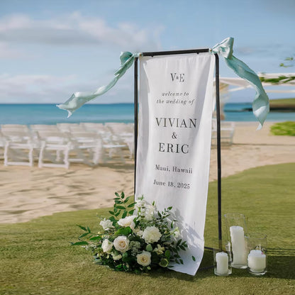 Sign holder, Adjustable Wedding Sign Holder, Welcome Sign Stand With Leather Sign Hanging Straps, 71”x31”x 20” Heavy Duty Ease Sign Stand for Wedding, Bridal Shower, Birthday Party, Baby Shower or Any Event (Gold, M)