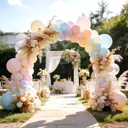 AXHJ Balloon Arch Kit, 7.4FT High&10FT Wide Adjustable Glass Fiber Balloon Arch Stand Frame with Bases and Water Bag DIY Party Wedding Birthday Baby Shower Decorations, Black