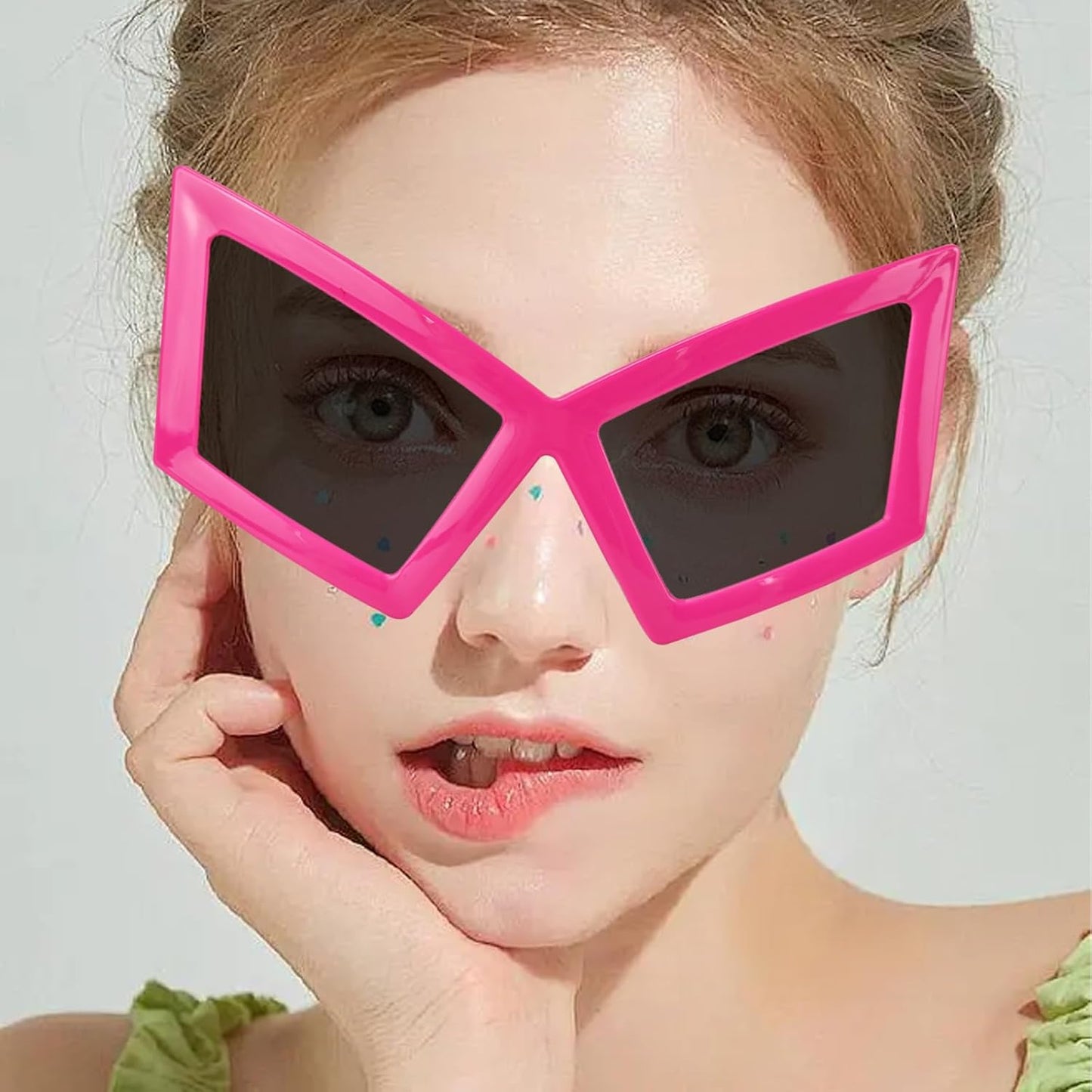 Funny Oversized Party Glasses Sunglasses Max Width 5.9", Hilarious Costume Accessories for Birthdays, Dance Parties