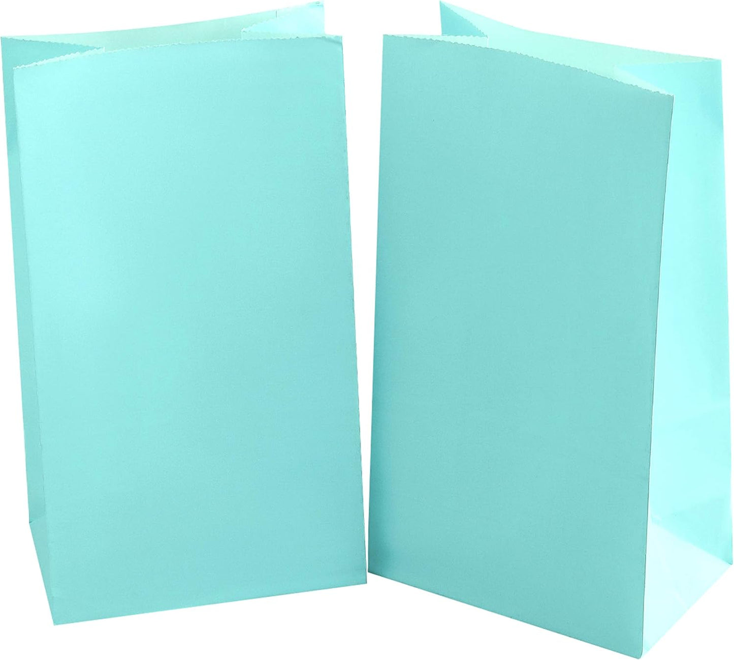Partay Shenanigans Party Favor Bags - 50 Pack Kraft Paper Goodie Gift Lunch Treat Bags - Party Supplies for Theme Kids Birthday - 5"x3"x9" (Baby Blue)