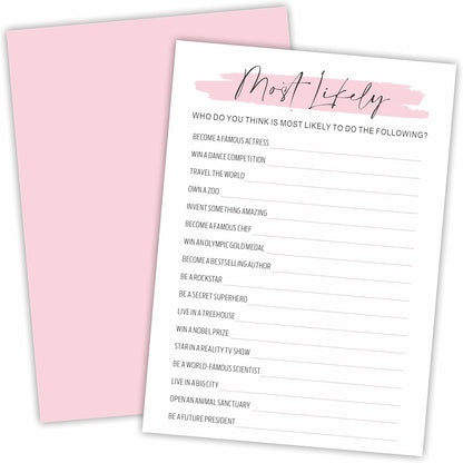 DYIRBIIY Minimalism Birthday Party Game Cards - Selfie Scavenger Hunt - 20 Blush Double-Sided Fill in Style Funny Birthday Party Game Cards for Adults, Party Supplies & Activities - A02
