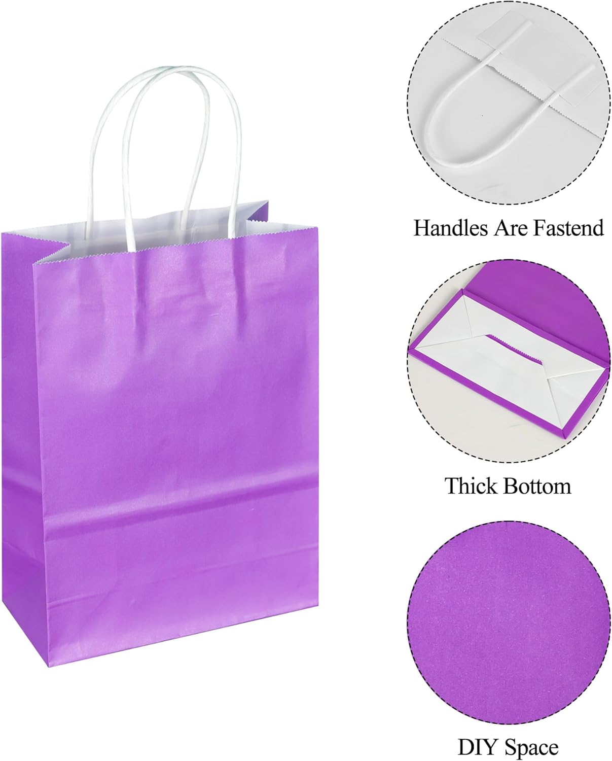 BLEWINDZ 32 Pieces Gift Bags with 32 Tissues, 8 Colors Party Favor Bags with Handles, Rainbow Gift Bag for Wedding, Birthday, Party Supplies and Gifts